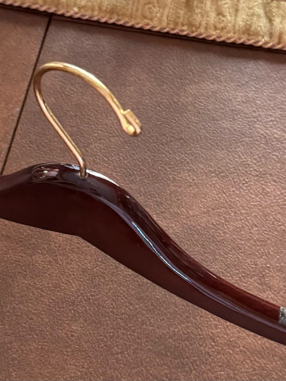 Tommy Bahama Mahogany Wooden Hanger with Gold Hook